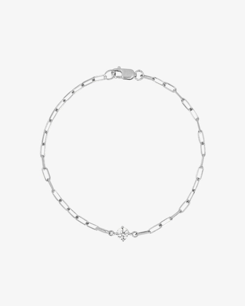 Single Diamond Paperclip Bracelet