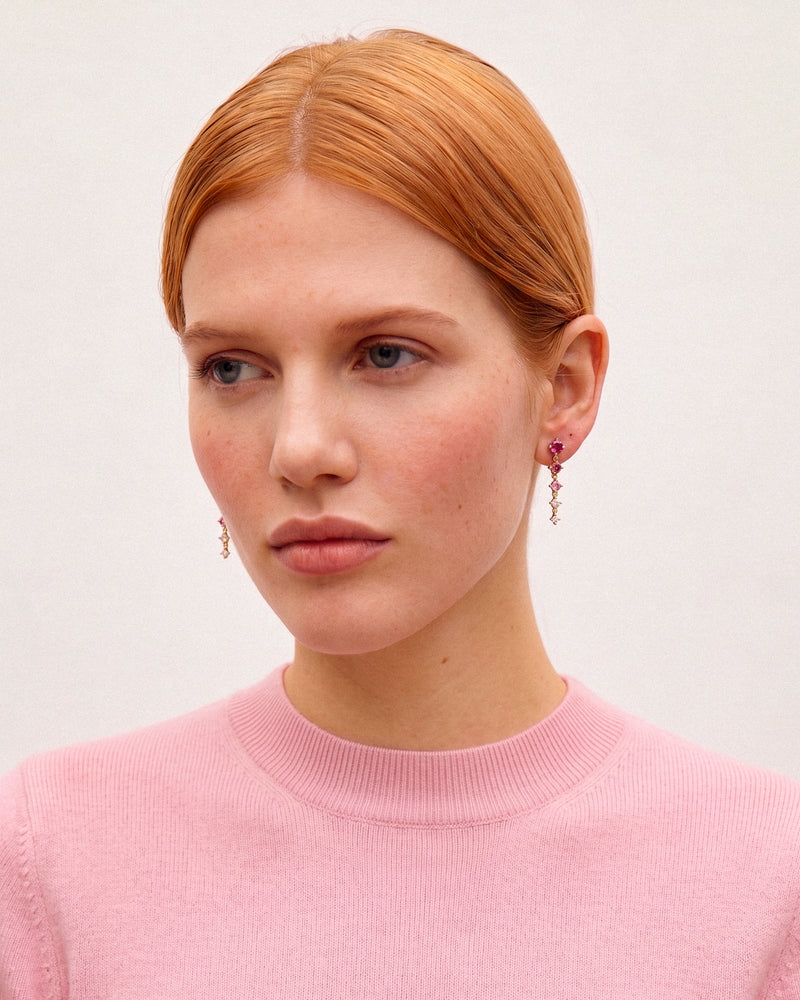 Pink Sapphire Haze Earrings