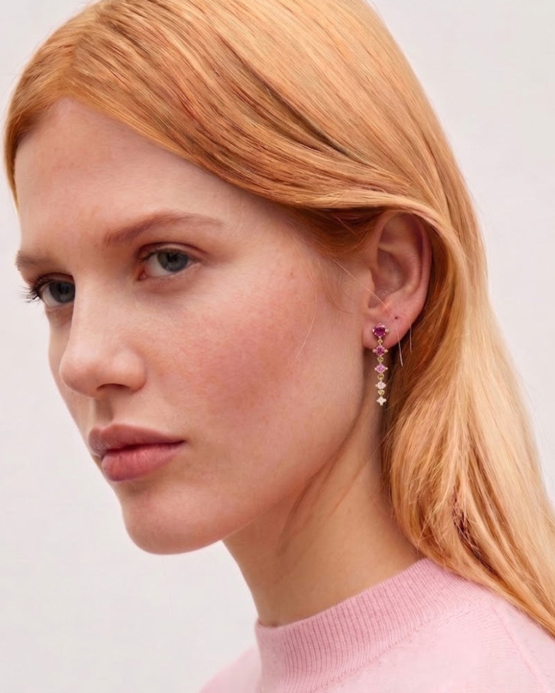 Pink Sapphire Haze Earrings