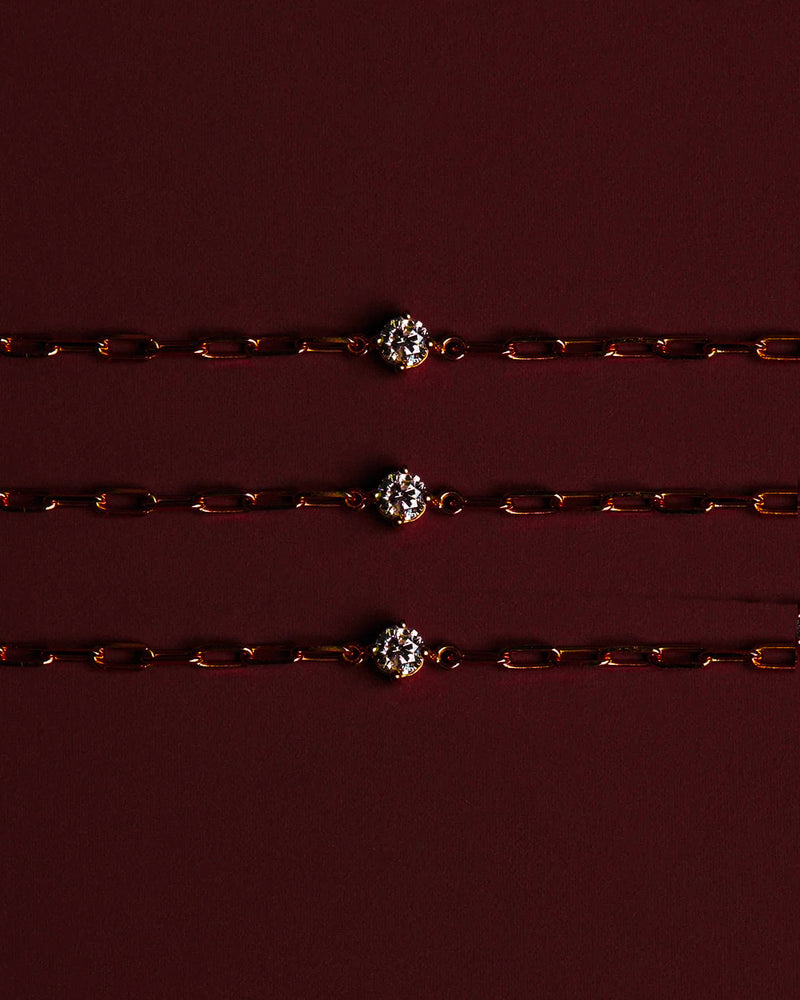 Single Diamond Paperclip Bracelet