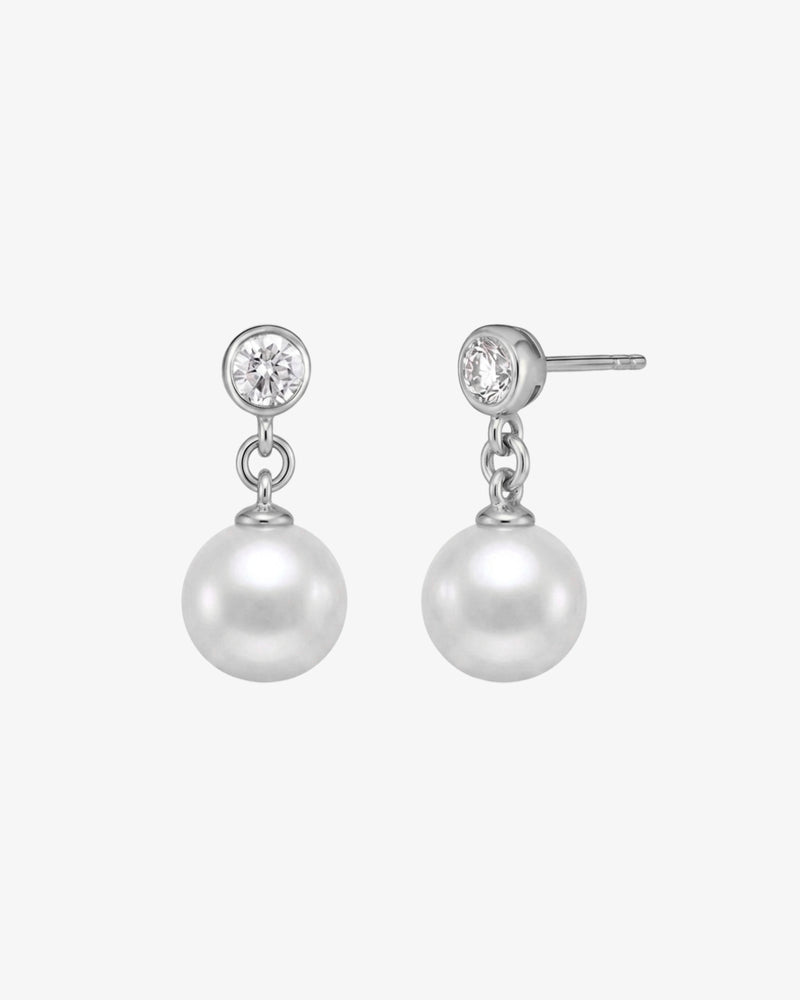 Diamond Pearl Drop Earring