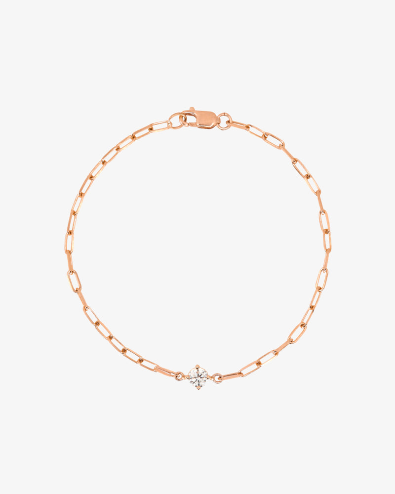 Single Diamond Paperclip Bracelet