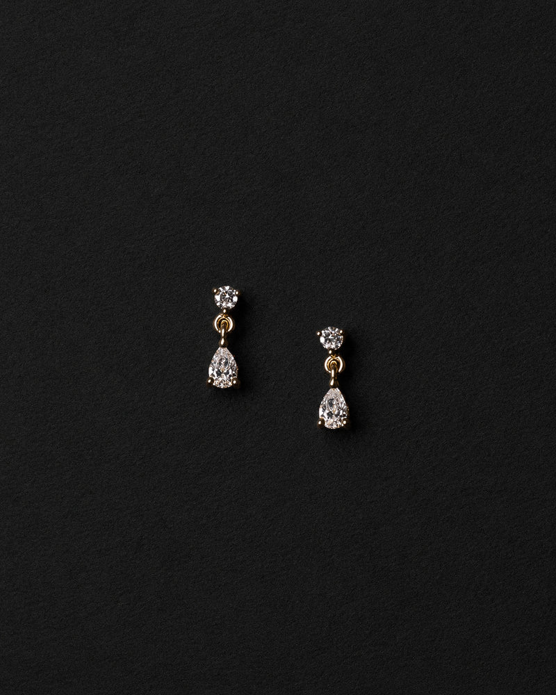 Juliette Pear and Round Diamond Stud Earrings